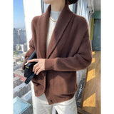 DERMEARNE 100% Wool Ladies Winter Sweater Thickening Cardigan Ladies V-neck Long Sleeve Jacket And Knitted Women Knit Cardigan Sweater