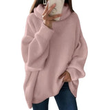 DERMEARNE 2022 Women Sweater Oversized Turtleneck Pile Collar Autumn Winter Long Sweater Loose Pullover Stretchy Knitwear suéteres свитер