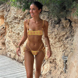 DERMEARNE 2025 New Sexy Tube Top Bikini Set Women Swimwear Strappy Backless Biquini Swimsuit Low Waist Lady Bathing Suit Mujer