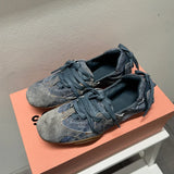 DERMEARNE 2025 New Spring Women Ballet Shoes Fashion Blue Denim Flat shoes Round Toe Shallow Slip On Ladies Ballerinas Shoes Mary Jane