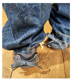 DERMEARNE 2025 New Spring Women Ballet Shoes Fashion Blue Denim Flat shoes Round Toe Shallow Slip On Ladies Ballerinas Shoes Mary Jane