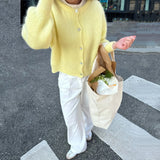 DERMEARNE 2025 New Women Button up Sweaters Casual Lightweight Solid Color Knit Cardigans Warm Fall Knitwear for Streetwear