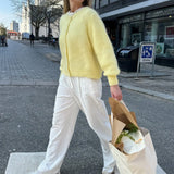 DERMEARNE 2025 New Women Button up Sweaters Casual Lightweight Solid Color Knit Cardigans Warm Fall Knitwear for Streetwear