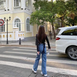 DERMEARNE 2024 Women Fashion Denim Jeans Harajuku Loose Wide Leg Long Pants Woman Casual Streetwear Baggy Demin Trousers Female Clothes