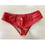 DERMEARNE 2025 New Sexy Nightclub Low Waist Patent Leather Pu Button Zipper Shorts For Women