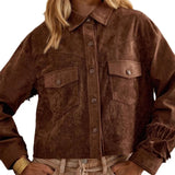 DERMEARNE 2025 New Solid Color Spring and Autumn Jacket Lapel Fringed Long Sleeve Turn-down Collar Jacket Street Fashion Jacket