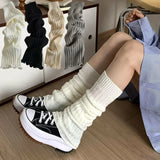 DERMEARNE 57cm Sweet Japanese Lolita Leg Warmers Women Ankle Warmer for Girls Gothic Long Socks Y2K Thin Knitted Cosplay Heap Heap Socks