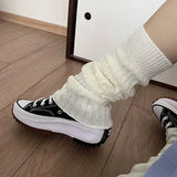 DERMEARNE 57cm Sweet Japanese Lolita Leg Warmers Women Ankle Warmer for Girls Gothic Long Socks Y2K Thin Knitted Cosplay Heap Heap Socks