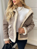 DERMEARNE Ailegogo Autumn Winter Women Thick Warm Faux Lamb Fur Coat Vintage Streetwear Female Zipper Loose Jacket Outwear