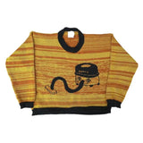 DERMEARNE American Retro Stripe Sweater, Round Neck Pullover, Printed Pattern, European and American Fashion, Autumn and Winter, 2025Y2