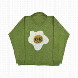 DERMEARNE American Retro Stripe Sweater, Round Neck Pullover, Printed Pattern, European and American Fashion, Autumn and Winter, 2025Y2