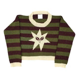 DERMEARNE American Retro Stripe Sweater, Round Neck Pullover, Printed Pattern, European and American Fashion, Autumn and Winter, 2025Y2