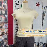 DERMEARNE American Style Black Polka Dot Lace Short Sleeve T-shirt Women Sexy Slash Neck Slim Retro Crop Top Cotton Blend Short Tees Shirt