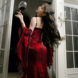 DERMEARNE Amour's Poem's Dress Burgundy Oath Skirt Hot Design Dress Rose Dress Fishtail Skirt Cos Sexy Girls Dress Red Skirt Green Dress