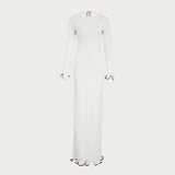 DERMEARNE Autumn New Knitted Mini Dress For Women Fungus Contrast Color Slim Sweater Dress Elegant Female Party Clothes Long Sleeve