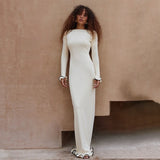 DERMEARNE Autumn New Knitted Mini Dress For Women Fungus Contrast Color Slim Sweater Dress Elegant Female Party Clothes Long Sleeve