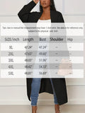 DERMEARNE Autumn and Winter Fashion Women's Long Cardigan Sleeve Pocket Solid Colour Relaxed Sweater Acrylic Material