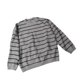 DERMEARNE Black White Striped Casual O-neck Sweater Men Women Loose Fit Knitwear Pullovers Winter Japanese Vintage Knitted Pullover Tops