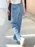 DERMEARNE Blue Y2k Fashion Loose Jeans Women Pockets Korean Style Designer Straight Pants Female High Waist Casual Denim Pants 2025 New