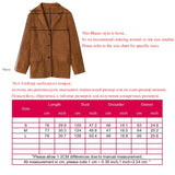 DERMEARNE Brown Faux Suede Jacket Women Fall Oversized Blazer 2024 Autumn Dressy Coat Work Office