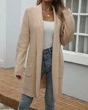 DERMEARNE Cardigan Women Autumn Winter Thick Cozy Loose Long Sweater Coat Full Sleeve Knitted Woolen Robe Coat Jacket Open Stitch Overcoat