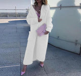 DERMEARNE Cardigan Women Autumn Winter Thick Cozy Loose Long Sweater Coat Full Sleeve Knitted Woolen Robe Coat Jacket Open Stitch Overcoat