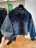 DERMEARNE Chaquetas Para Mujer Short Denim Coat Vintage Autumn Y2k Top Korean Jeans Jacket Women Fashion Streetwear High Clothes