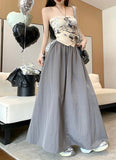 DERMEARNE Chic Women Pockets A-Line Long Skirts Ladies Casual Loose Elastic High Waist Midi Skirt 2025 Spring Summer