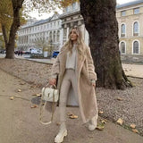 DERMEARNE Coat Lamb Fur New Warm Thickened Plush Medium and Long Environmentally Friendly Coat for Women