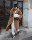 DERMEARNE Coat Lamb Fur New Warm Thickened Plush Medium and Long Environmentally Friendly Coat for Women