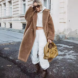 DERMEARNE Coat Lamb Fur New Warm Thickened Plush Medium and Long Environmentally Friendly Coat for Women