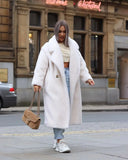 DERMEARNE Coat Lamb Fur New Warm Thickened Plush Medium and Long Environmentally Friendly Coat for Women