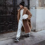 DERMEARNE Coat Lamb Fur New Warm Thickened Plush Medium and Long Environmentally Friendly Coat for Women