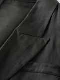 DERMEARNE DUSHU Women Thin Blazer Coats Autumn New Dark Grey Simple Elagant Notched Collar Office Lady Blazers Jacket 24DS83130