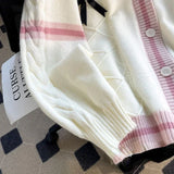 DERMEARNE Deeptown Sweet Coquette Sweaters Cardigan Women Kawaii Bow Knitted Cardigan Japanese Preppy Style Lolita Knitwears JK Jumpers