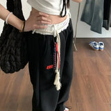 DERMEARNE Deeptown Vintage Baggy Sweatpants Woman Y2k America Sports Hip Hop Joggers Pants Autumn Casual Korean Fashion Loose Trousers