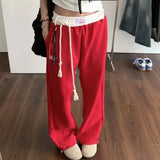 DERMEARNE Deeptown Vintage Baggy Sweatpants Woman Y2k America Sports Hip Hop Joggers Pants Autumn Casual Korean Fashion Loose Trousers