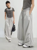 DERMEARNE Deeptown Y2k Harajuku Vintage Parachute Pants Women Oversize Baggy Hippie Streetwear Pleated Joggers Trousers Kpop 90s Aesthetic