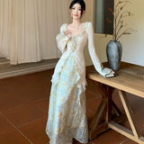 DERMEARNE Elegant Chinese Style 2-Piece Set SensibilityNicheshirtTopAutumn Fragrant Leaf Design Women's Clothing Warm Hearted