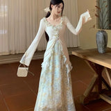 DERMEARNE Elegant Chinese Style 2-Piece Set SensibilityNicheshirtTopAutumn Fragrant Leaf Design Women's Clothing Warm Hearted