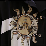 DERMEARNE Elegant Print Dresses Women Korean Fashion Long Sleeve Vintage Belt Shirt Dress Business Casual Office Lady Irregular Midi Dress