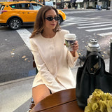 DERMEARNE Elegant Women's Sets Long Sleeve Button Slim Blazer Coats Zipper Mini Skirt 2 Piece Sets Women Outfit 2025 Spring LLady Clothing