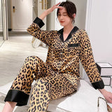 DERMEARNE Europe & American Retro Leopard Women's Pajamas Elegant Trendy Print Lazy Fashion Sleepwear 2025 New Summer 2pcs Casual Homewear