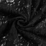 DERMEARNE European and American retro versatile black polyester lace see-through sexy ankle skirt fashion mid-waist commuter skirt women