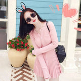 DERMEARNE Fashion Korean Mini Dresses Female Autumn Winter 2024 Sexy Bodycon  Wrap White Short Women's Sweater Knitted One-piece Dress Hit