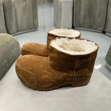 Dermearne Fashion Solid Casual Snow Boots Large Size Platform Ankle Boots Winter Slip-on Short-calf Women Boots Snow Shoes High Quality