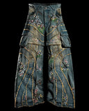 DERMEARNE Fashion Street Vintage Hip-hop Embroidery Stitching Old Baggy Jeans Women Y2K Harajuku Pop Couples High Waist Wide Leg Trousers