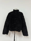 DERMEARNE Fashion Thick Double sided Wearable Lamb Fur Jacket Women Clothing Winter Coat Fur One Piece Short Black Fur Coat Women Tops