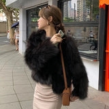 DERMEARNE Faux Fur Coat Womens Clothing 2025 New Fashion Casual Imitation Fox Fur Coat Female  Short Loose Comfortable Winter Jacket
