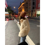 DERMEARNE Faux Fur Coat Womens Clothing 2025 New Fashion Casual Imitation Fox Fur Coat Female  Short Loose Comfortable Winter Jacket